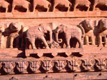 stone carving of elephants
